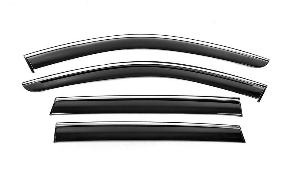 Subaru Outback 2009-2014 рр. Вітровики з хромованим молдингом Niken Luxury (4 шт) Image