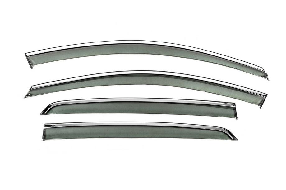 Volkswagen Golf 8 2019- рр. Вітровики з хромованим молдингом Niken Luxury (HB, 4 шт) Image