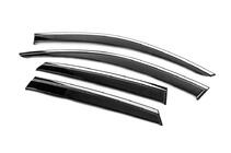 Volkswagen Touareg 2018- рр. Вітровики з хромованим молдингом Niken Luxury (4 шт) фото 2