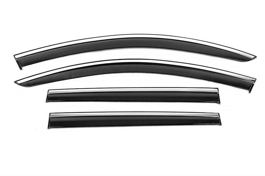 Volkswagen Passat B7 2012-2015 рр. Вітровики з хромованим молдингом Niken Luxury (SW, 4 шт) Фото 1