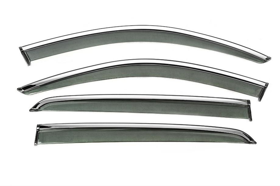 Volvo XC40 2018- рр. Вітровики з хромованим молдингом Niken Luxury (4 шт) Image