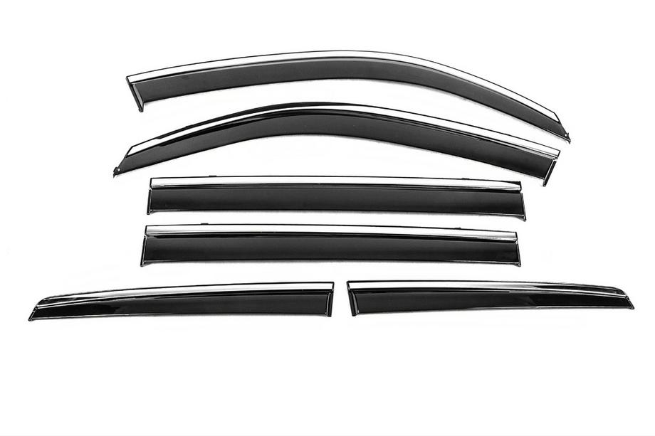 Toyota Land Cruiser 200 2007-2021 рр. Вітровики з хромованим молдингом Niken Luxury (6 шт) Фото 2