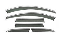 Volvo XC60 2017- рр. Вітровики з хромованим молдингом Niken Luxury (6 шт) фото 1