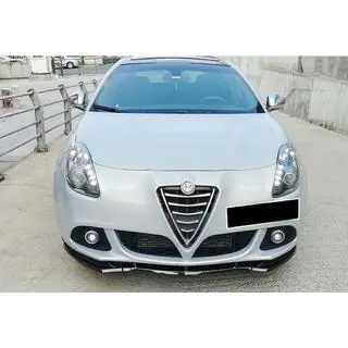 Передня Lip накладка DPT (ABS, чорний глянець, 3шт) Alfa Romeo Giulietta 2010-2020 рр. фото 1