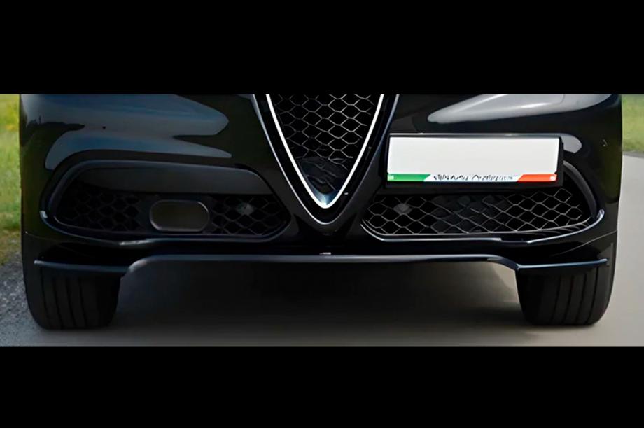 Alfa Romeo Stelvio 2016- рр. Передня Lip накладка DPT V-1 (ABS, чорний глянець)