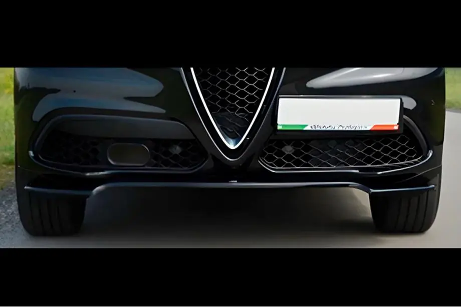 Alfa Romeo Stelvio 2016- рр. Передня Lip накладка DPT V-1 (ABS, чорний глянець)