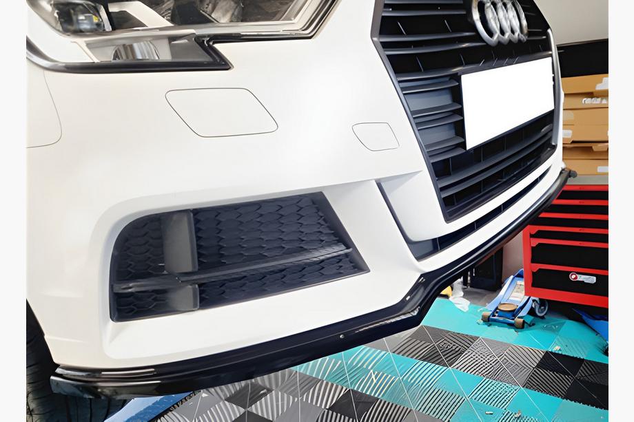 Audi A3 2012-2020 рр. Передня Lip накладка DPT V-2 (чорний глянець) Фото 1