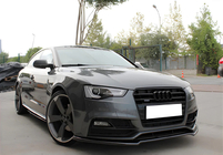 Audi A5 2007-2015 рр. Передня Lip накладка DPT (для S-Line, 2011-2015, чорний глянець) фото 1