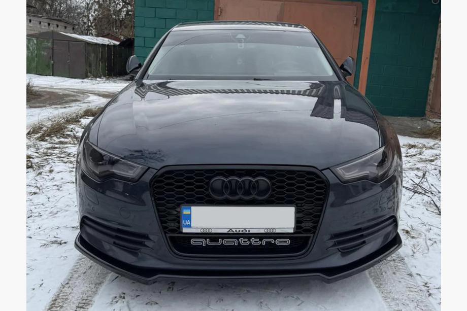 Audi A5 2007-2015 рр. Передня Lip накладка DPT (для S-Line, 2011-2015, чорний глянець) Фото 3