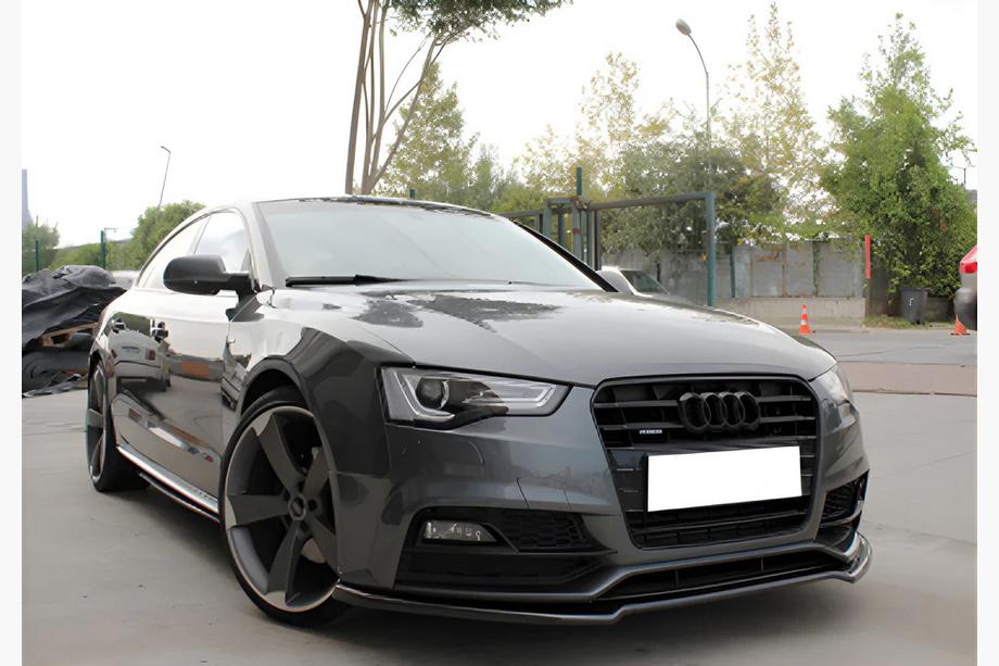 Audi A5 2007-2015 рр. Передня Lip накладка DPT (для S-Line, 2011-2015, чорний глянець) Image
