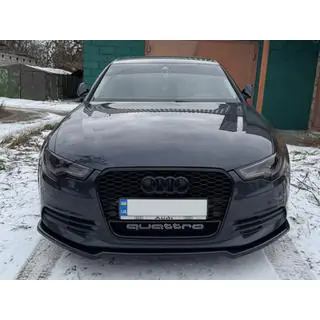 Передня Lip накладка DPT V-2 (для S-Line, 2011-2015) (чорний глянець)