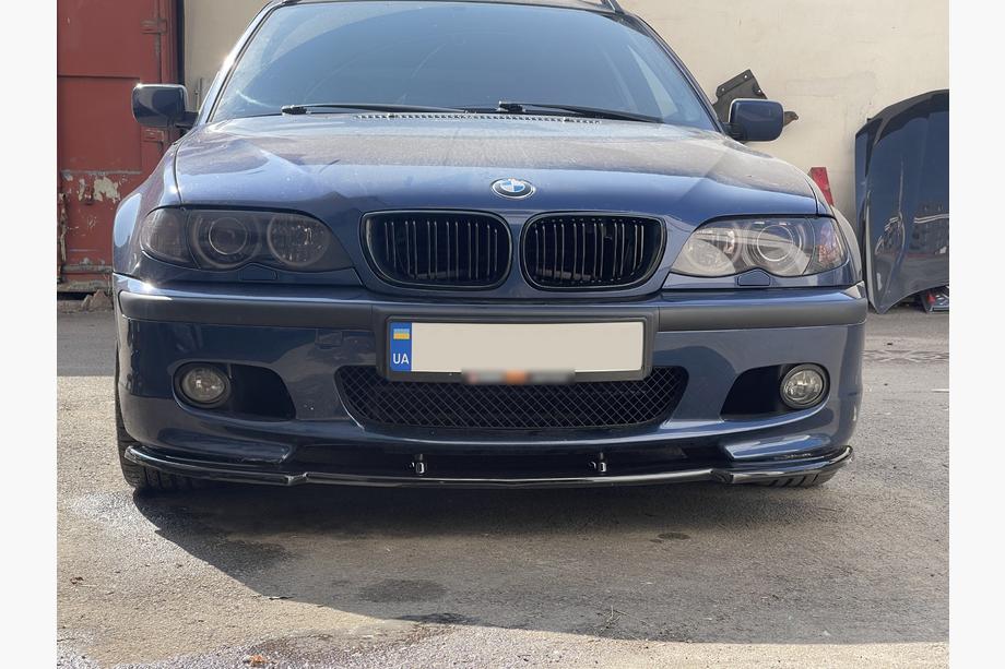 BMW 3 серія E46 1998-2006 рр. Передня Lip накладка DPT V-1 (Для M Sport, чорний глянець) Image