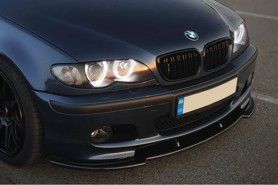 BMW 3 серія E46 1998-2006 рр. Передня Lip накладка DPT V-1 (Для M Sport, чорний глянець)