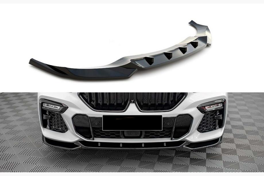 BMW X6 G06 2019-2027 рр. Передня Lip накладка DPT V-1 (Для M, чорний глянець) Фото 1