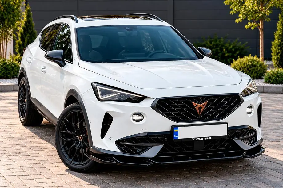 Cupra Formentor 2020- рр. Передня Lip накладка DPT (чорний глянець)
