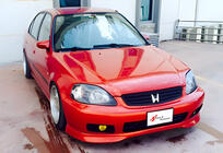 Honda Civic 1995-2001 рр. Передня Lip накладка DPT V-2 (чорний глянець) фото 1