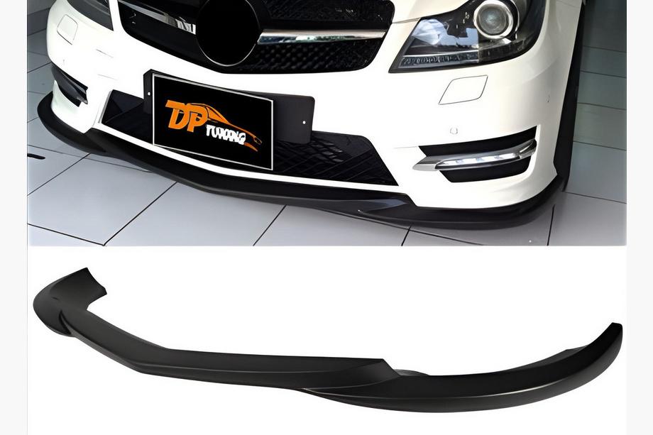 Mercedes C-class W204 2007-2015 рр. Накладка на передній бампер DPT V2 (2011-2015, чорний глянець) Image