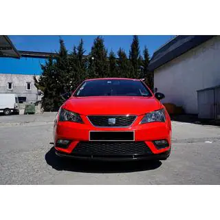 Передня Lip накладка DPT V-1 (чорний глянець) Seat Ibiza 2010-2017 рр. фото 1