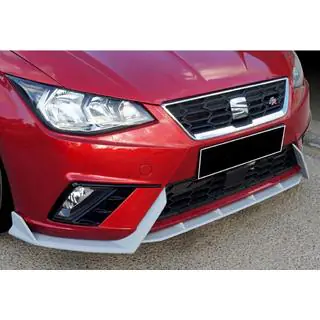 Передня Lip накладка DPT V-2 (чорний глянець) Seat Ibiza 2010-2017 рр. фото 1