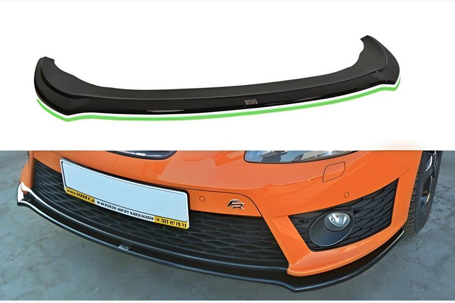 Seat Leon 2005-2012 рр. Передня Lip накладка DPT (для Cupra, чорний глянець)