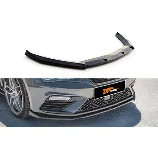 Передня Lip накладка DPT (2017-2020, чорний глянець) Seat Leon 2013-2020 рр.