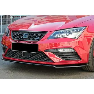 Передня Lip накладка DPT (Cupra, 2017-2020, чорний глянець) Seat Leon 2013-2020 рр. фото 1