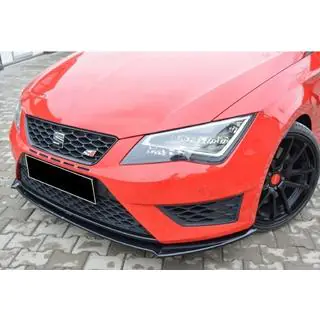 Передня Lip накладка DPT (Cupra, 2013-2016, чорний глянець) Seat Leon 2013-2020 рр. фото 1