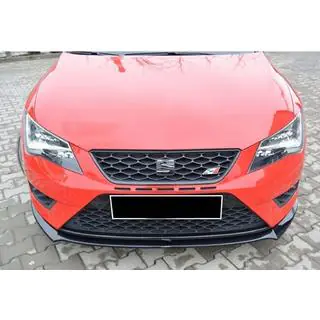 Передня Lip накладка DPT (Cupra, 2013-2016, чорний глянець) Seat Leon 2013-2020 рр. фото 3