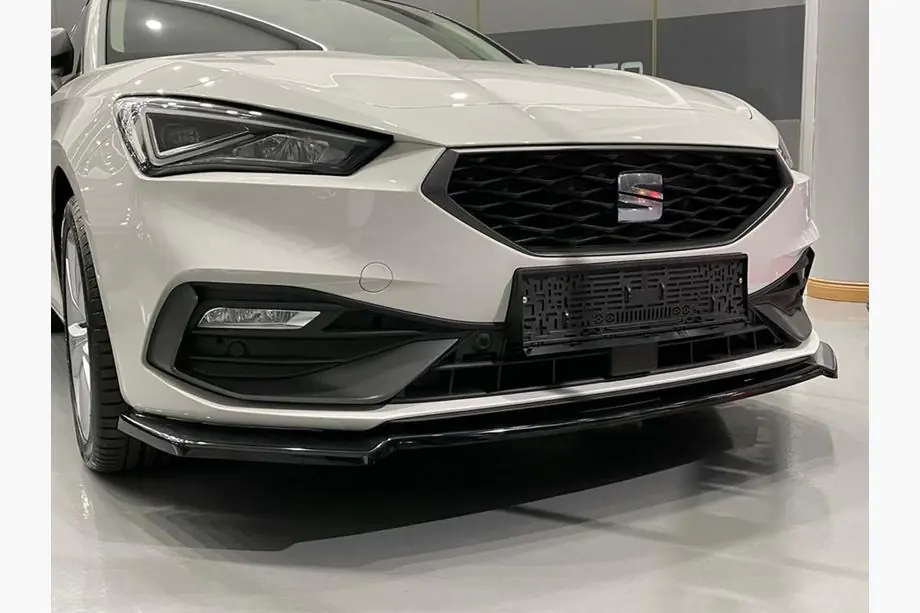 Seat Leon 2020- рр. Передня Lip накладка DPT V-2 (чорний глянець) Фото 4