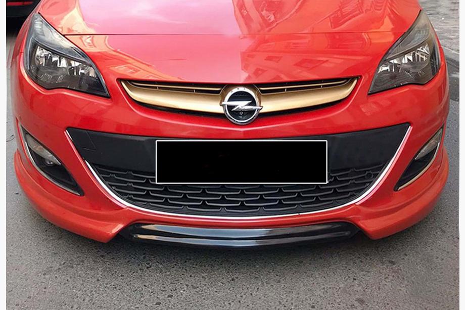 Opel Astra J 2009-2015 рр. Передня Lip накладка DPT V-1 (чорний глянець)