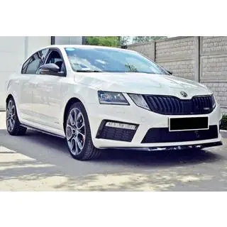 Передня Lip накладка DPT V-3 (2013-2017 RS, чорний глянець) Skoda Octavia III A7 2013-2019 рр. фото 2