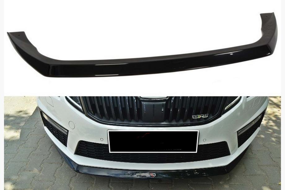 Skoda Octavia III A7 2013-2019 рр. Передня Lip накладка DPT V-3 (2013-2017 RS, чорний глянець) Фото 1