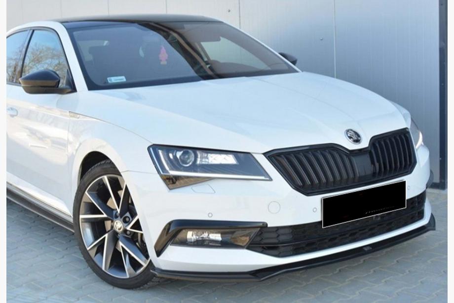 Skoda Superb 2015-2024 рр. Передня Lip накладка DPT V-2 (2015-2020, чорний глянець) Фото 6