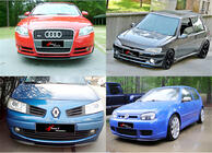 Універсальна передня Lip накладка DPT V-6 (ABS, чорний глянець) фото 1