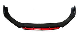 Універсальна передня Lip накладка DPT Red V-2 (ABS, чорний глянець) фото 1