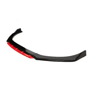Універсальна передня Lip накладка DPT Red V-2 (ABS, чорний глянець) фото 3