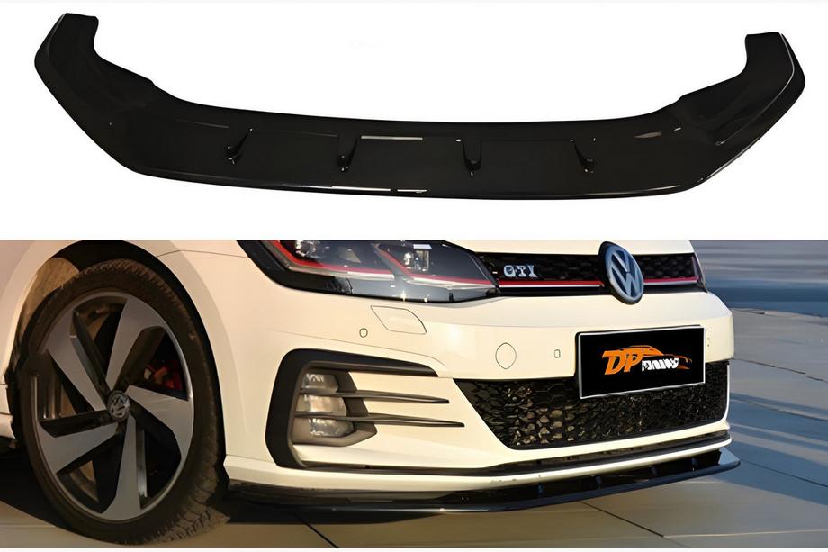 Volkswagen Golf 7/E-Golf 2012-2020 рр. Передня Lip накладка DPT V-1 (для GTI, 2017-2019, чорний глянець)
