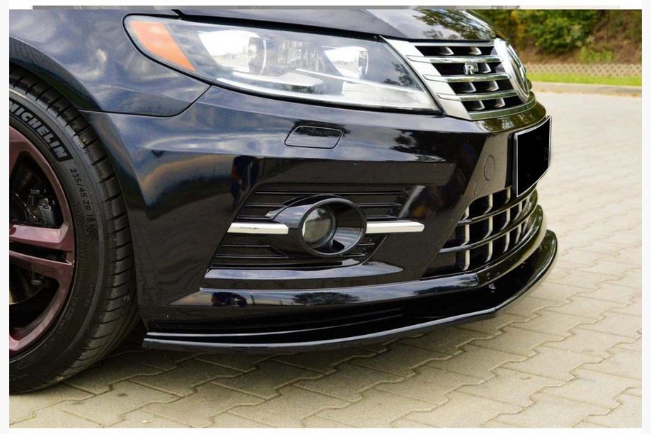 Volkswagen Passat СС 2008-2017 рр. Передня Lip накладка DPT (для R-Line, 2008-2011, чорний глянець) Image