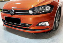 Volkswagen Polo 2017- рр. Передня Lip накладка DPT V-2 (чорний глянець) фото 1