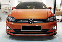 Volkswagen Polo 2017- рр. Передня Lip накладка DPT V-2 (чорний глянець) фото 2