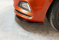 Volkswagen Polo 2017- рр. Передня Lip накладка DPT V-2 (чорний глянець) фото 3