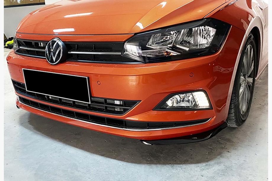 Volkswagen Polo 2017- рр. Передня Lip накладка DPT V-2 (чорний глянець) Image
