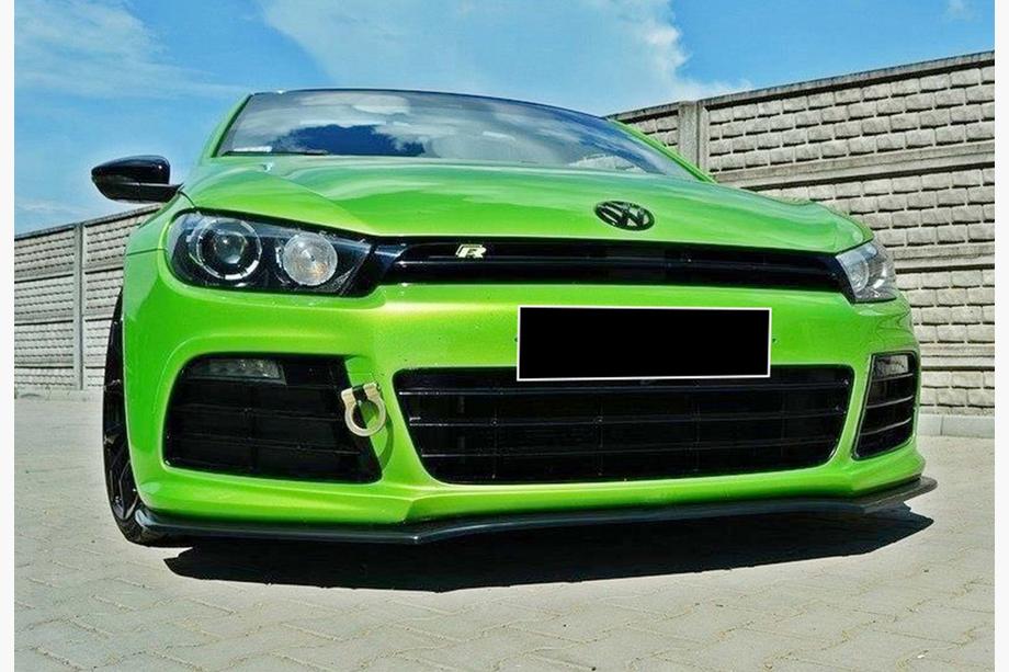 Volkswagen Scirocco 2008-2017 рр. Передня Lip накладка DPT V1 (2008-2013, чорний глянець) Фото 2