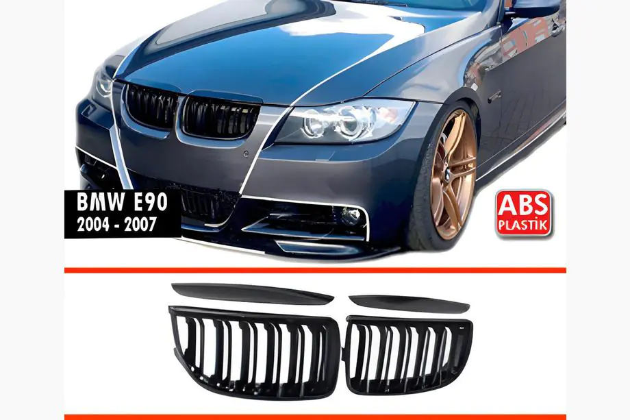 BMW 3 серія E90/E91 2005-2011 рр. Ніздрі M-Look (для E-90/91, 2005-2008, чорний глянець) Фото 6