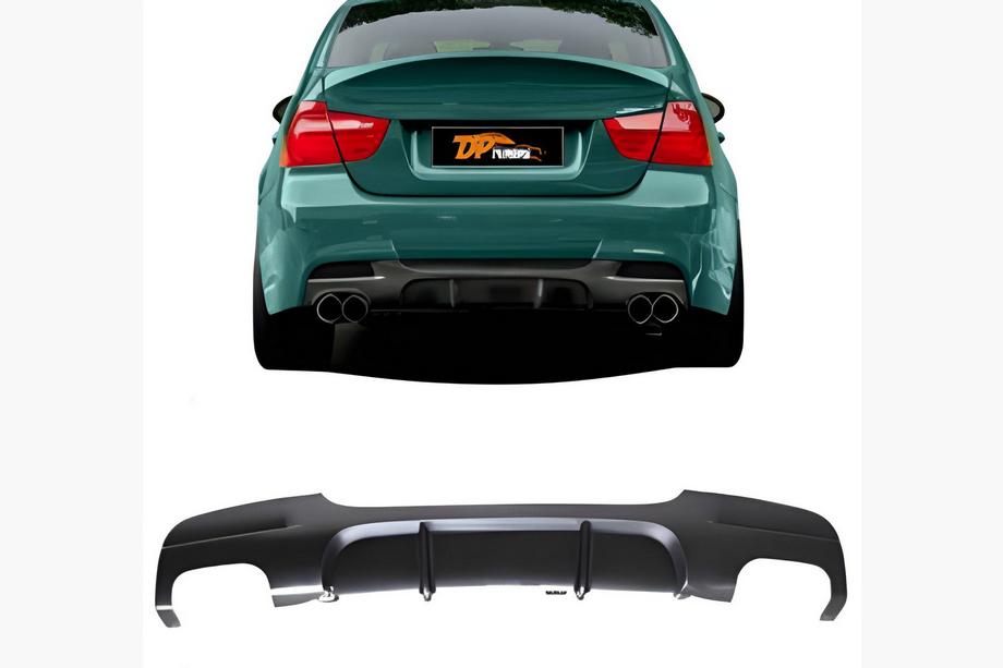 BMW 3 серія E90/E91 2005-2011 рр. Задній дифузор DPT V-3 (для E90 M-Sport, чорний глянець) Image