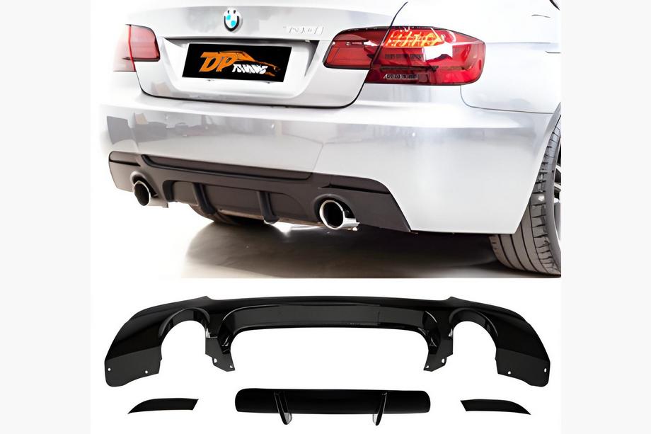 BMW 3 серія E92/E93 2006-2013 рр. Задній дифузор DPT (для E92 M-Sport, чорний глянець) Фото 1