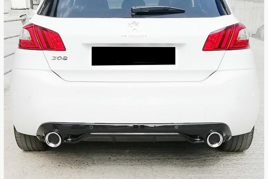Peugeot 308 2014-2021 рр. Задній дифузор DPT (HB, чорний глянець) Фото 6