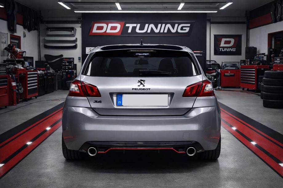 Peugeot 308 2014-2021 рр. Задній дифузор DPT (HB, чорний глянець) Фото 1