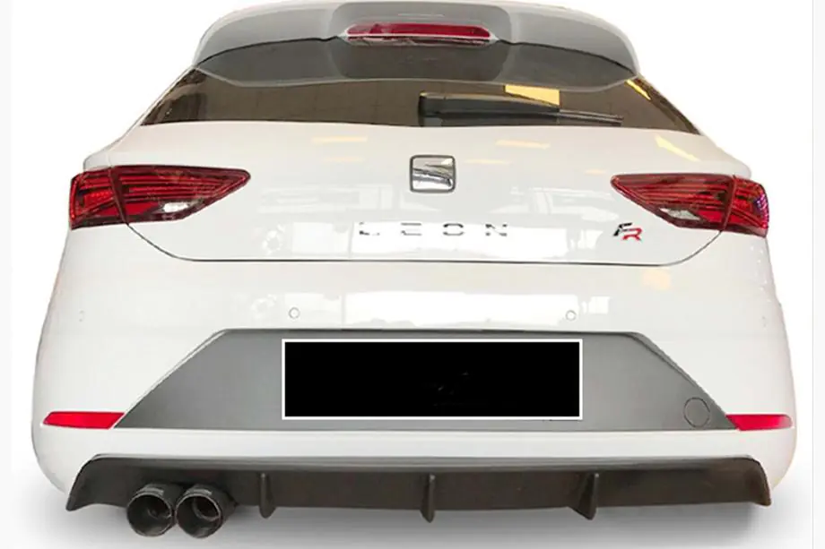 Seat Leon 2013-2020 рр. Задній дифузор DPT V-4 (2017-2020, чорний глянець) Фото 1