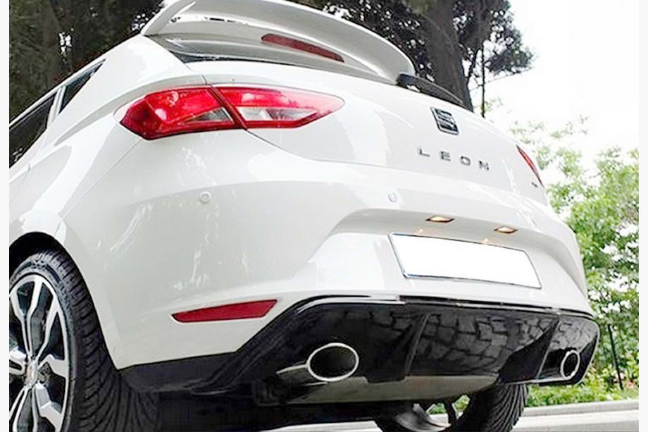 Seat Leon 2013-2020 рр. Задній дифузор DPT V-7 (2013-2016, чорний глянець) Фото 1